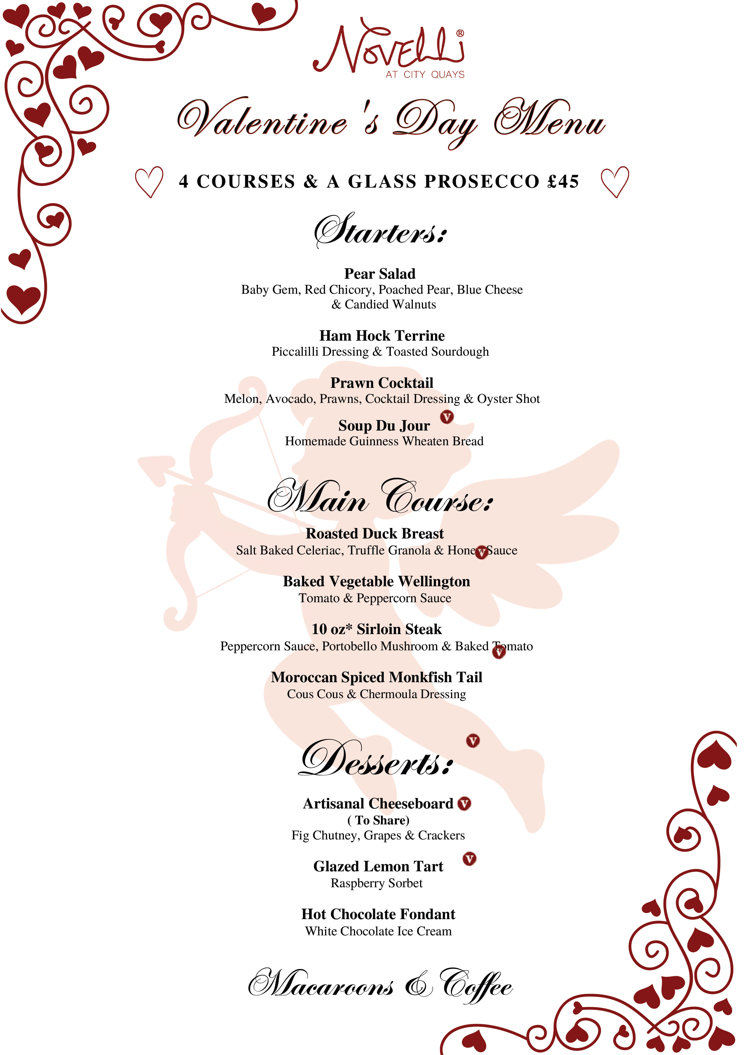 Novelli At City Quays Valentines Menu