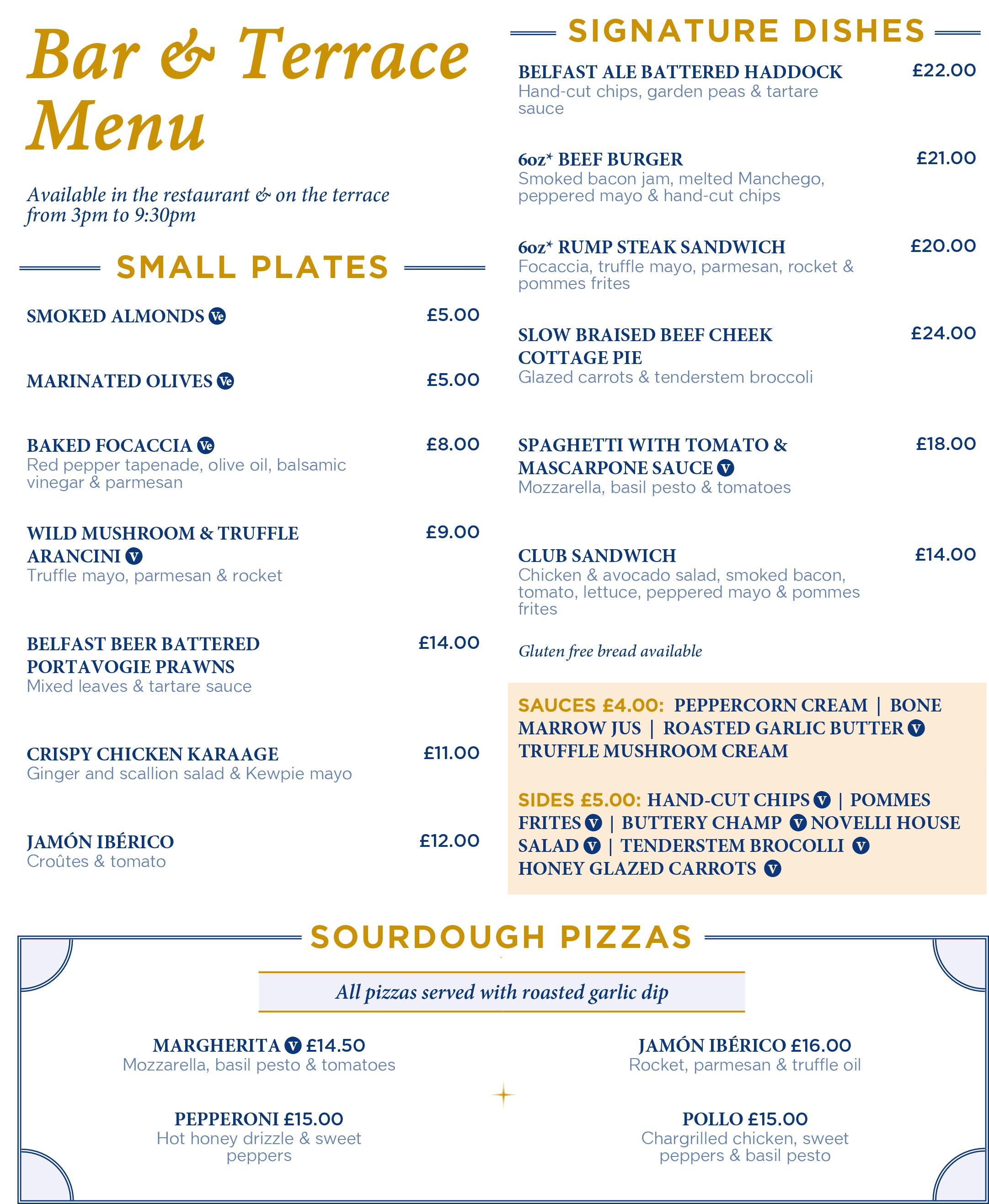 Novelli At City Quays Bar & Lounge Menu